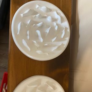 Porcelain slow cat/dog feeders (2)